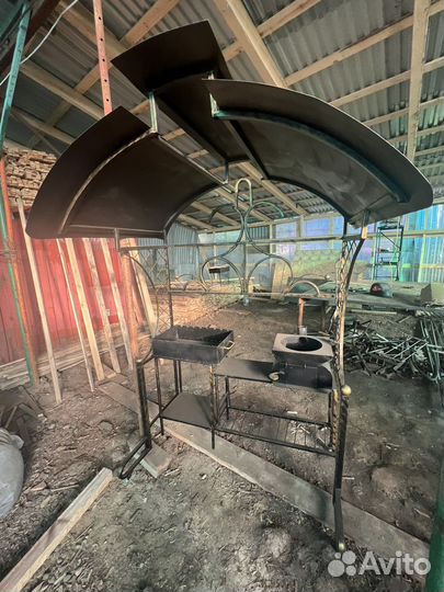 Мангал с крышей