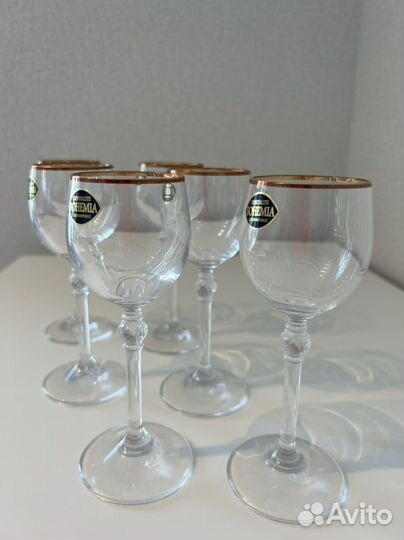 Хрустальные рюмки -фужеры Чехия Богемия