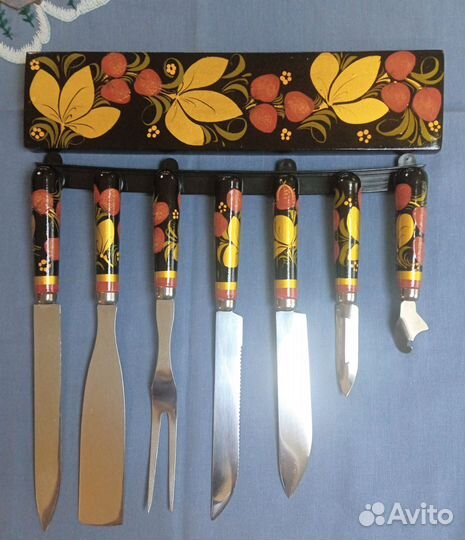 Набор ножей СССР хохлома