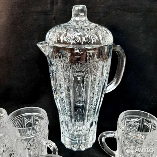 Старинный набор для вина,напитков хрусталь СССР