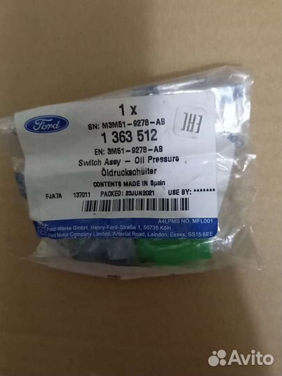 Датчик давления масла Ford