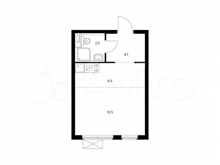 Квартира-студия, 25,5 м², 19/33 эт.