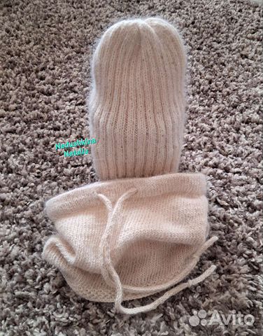 Женская шапка и снуд из пуха норки