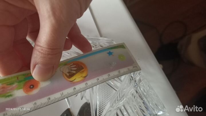 Хрустальная ладья с ручкой из мельхиора