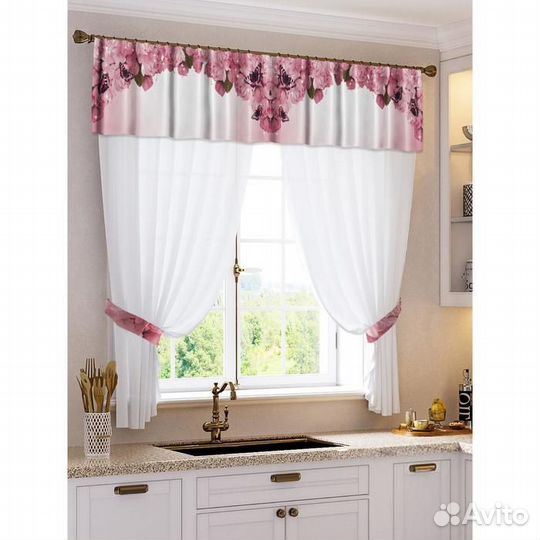 Комплект штор для кухни Вероника тюль (294х160см)