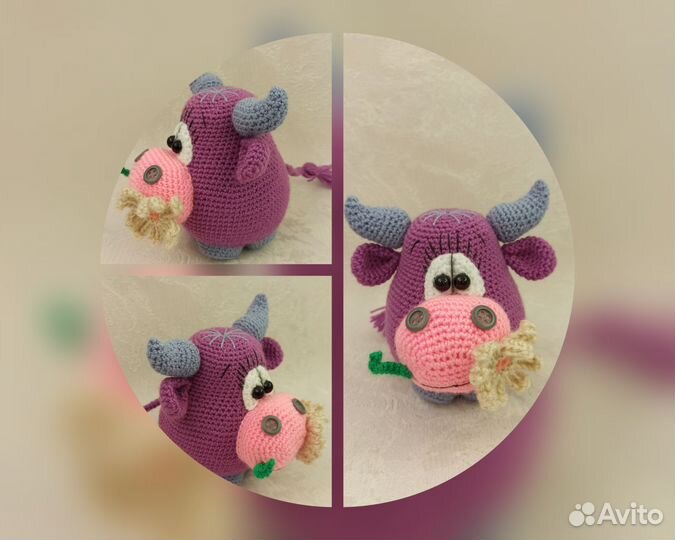 Вязаные игрушки Бык/ Заяц/ Йода/Мишка