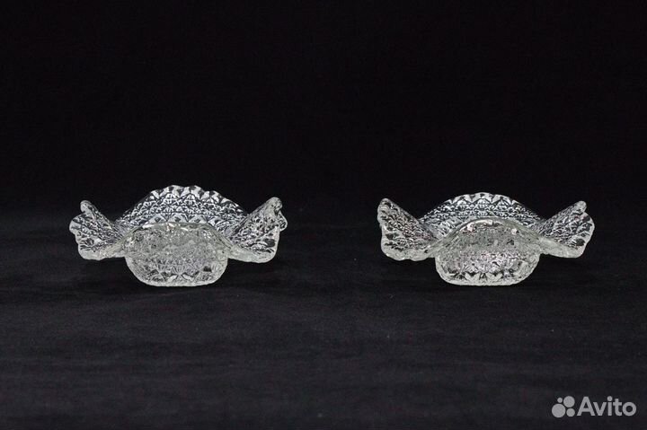 Вазочки Стекло Рельефный орнамент СССР 70-90-е