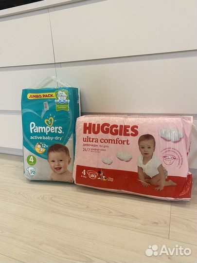 Подгузники pampers и huggies 3 и 4 размер