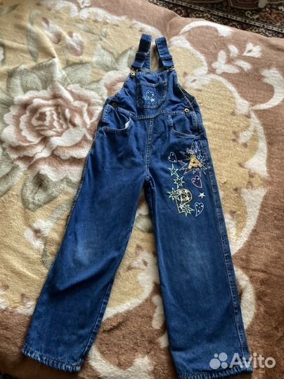 Джинсовый полукомбинезон 110 -116