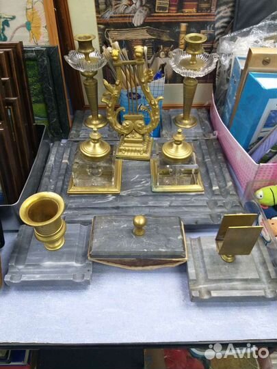 Настольный письменный прибор с подсвечниками