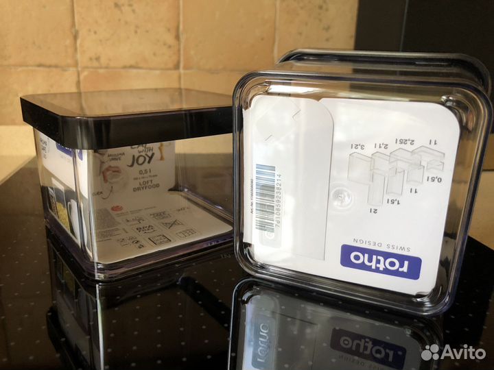 Два контейнера Rotho loft, 0,5 л, черные