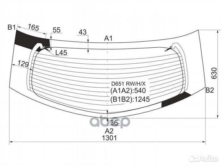 Стекло заднее с обогревом mazda demio 3/5D 07-1