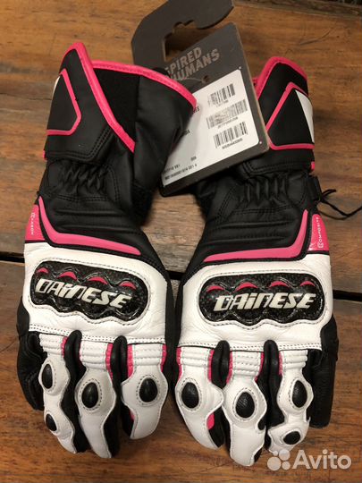 Перчатки Carbon D1 Long Lady Черный/Белый/Фуксия L