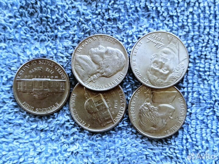 Монеты США. 1 дайм+5 центов+