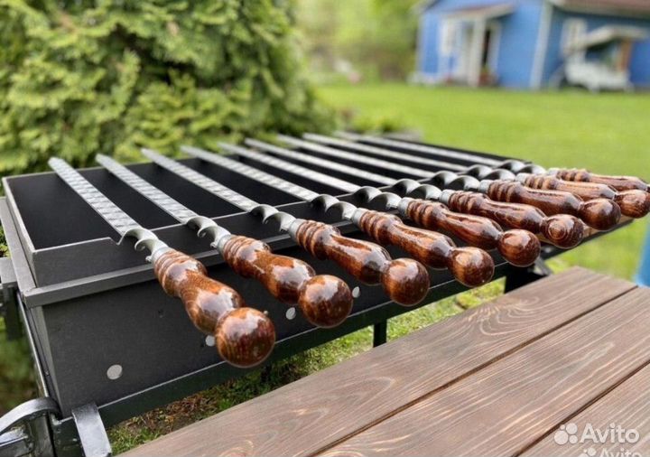 Шампура с деревянной ручкой, шампура люля кебаб