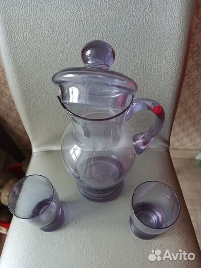 Графин с крышкой и 2стакана
