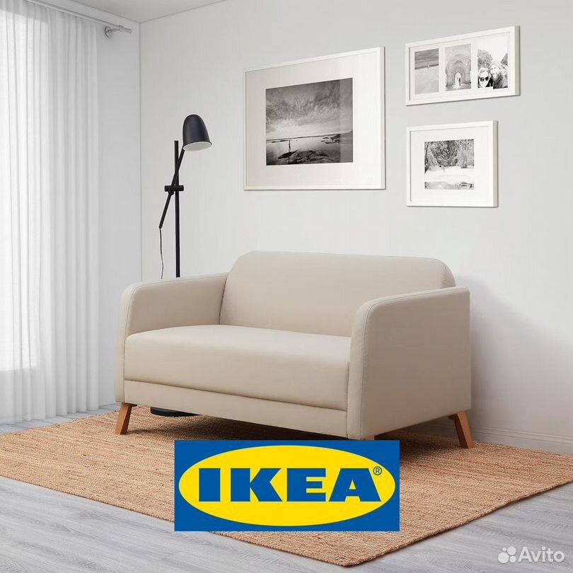 Двухместный диван linanas, бежевый IKEA