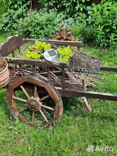 Телега для сада декоративная