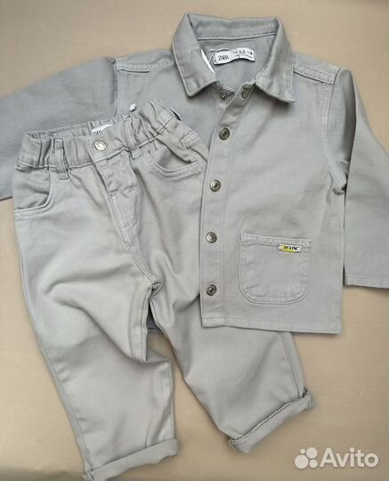 Джинсовый костюм детский zara от 92-116 новый