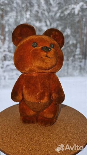 Олимпийский мишка СССР винтаж флок