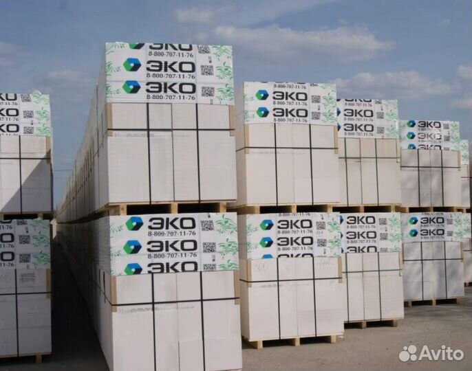 Газоблок эко D600 B3,5 250x100x600