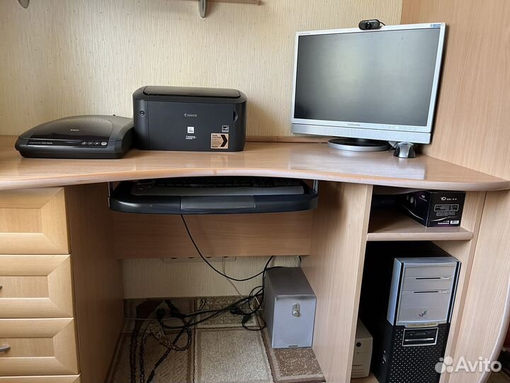 Компьютер, сканер, колонки и DVD