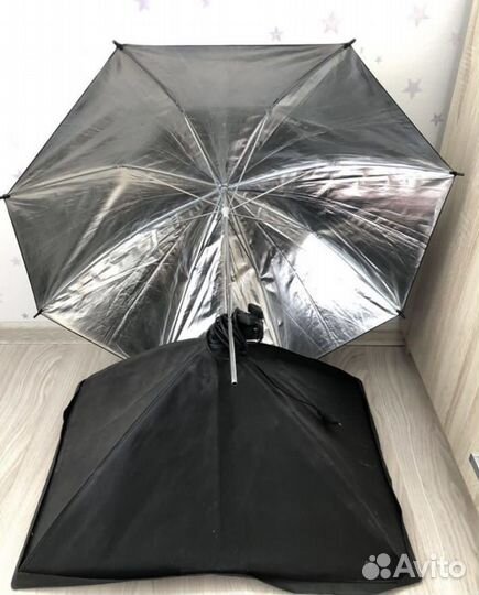 Зонт, штатив, софтбокс, лампа