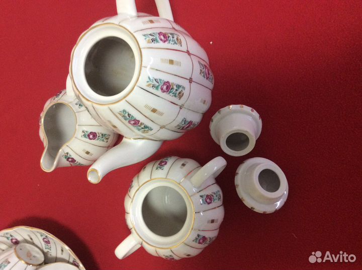Пионы фарфоровый кофейный сервиз лфз