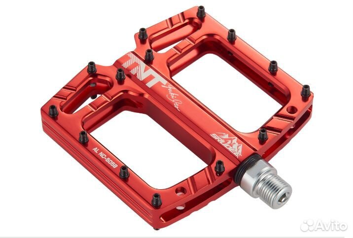 Педали алюминиевые на 3 пром. подшипниках красные