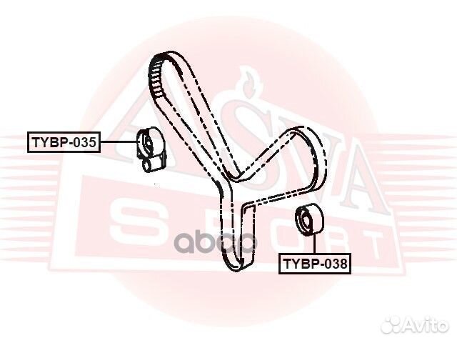 Ролик натяжной ремня грм перед tybp035 asva