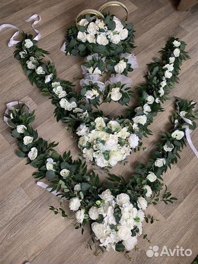 Кольца прокат, свадебные украшения на машины