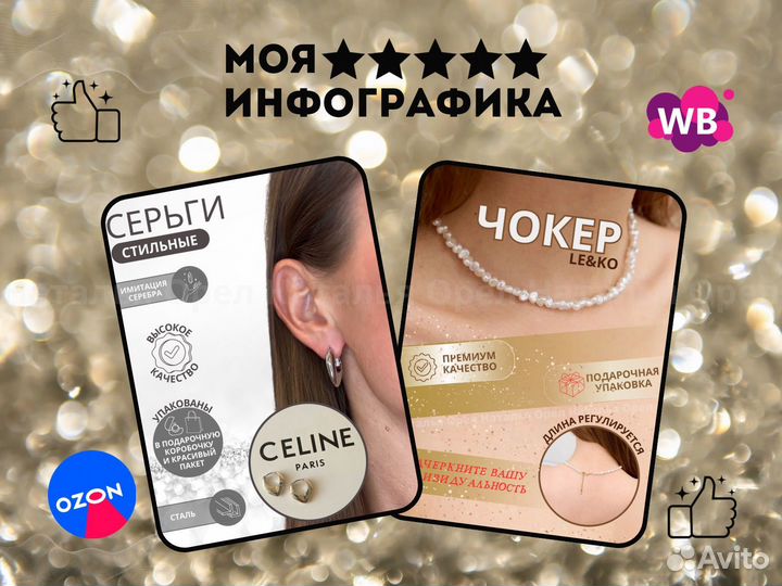 Инфографика/Дизайн карточек товаров WB, Ozon