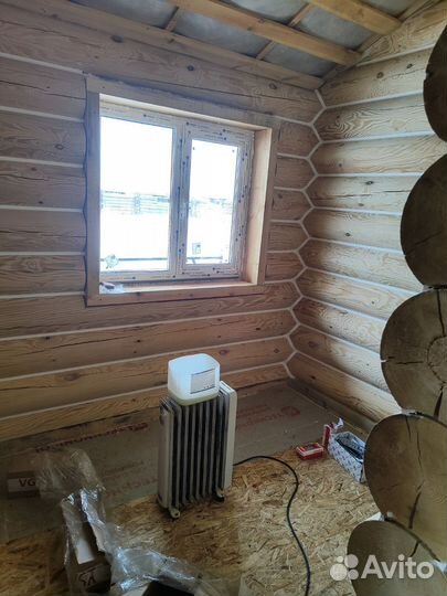 Срубы бань, домов из оцилиндрованного бревна