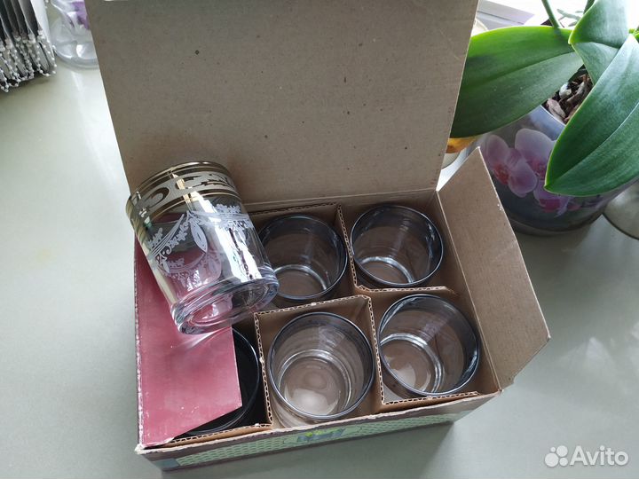 Стаканы набор новые. Гусь Хрустальный