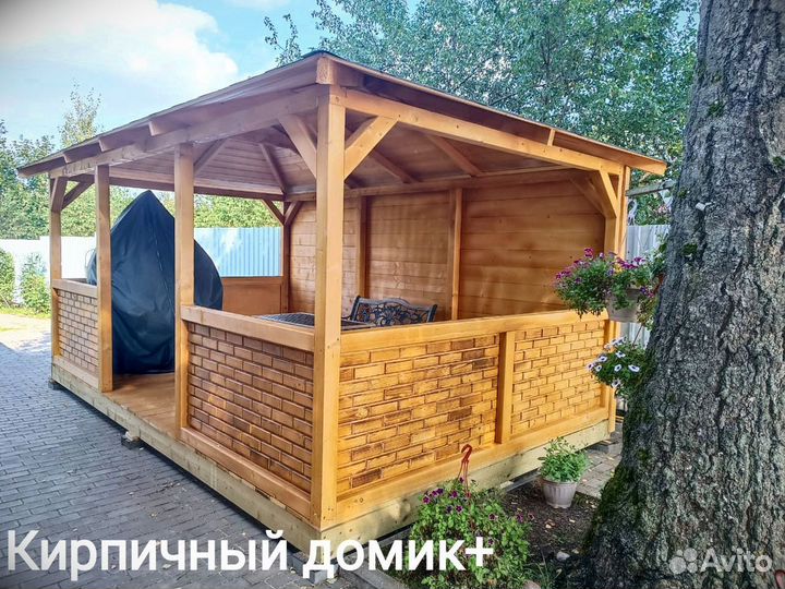 Деревянная беседка 3х4