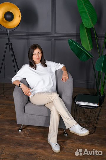 Кресло офисное для салона, велюр