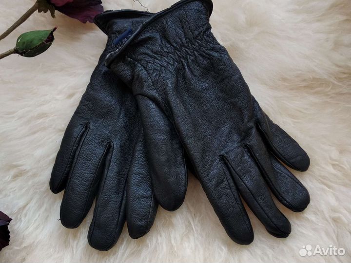 Утепленные перчатки женские кожаные