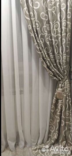 Шторы.Ткань для штор лён.Отрез/ Пошив