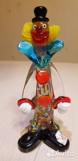 Клоун муранское стекло 18 см новый