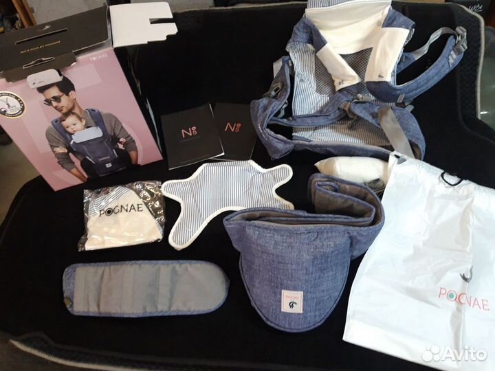 Эрго рюкзак + хипсит Pognae No5 Plus Denim Blue