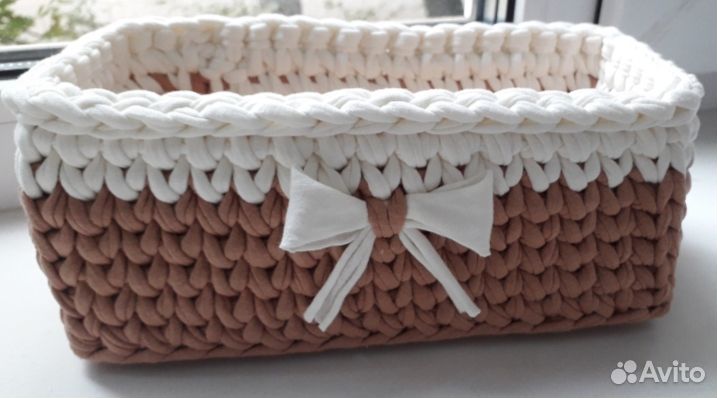 Корзинки из трикотажной пряжи