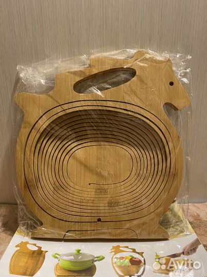 Бамбуковая корзина-трансформер для фруктов