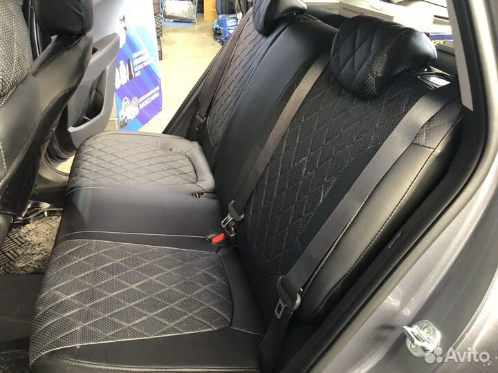 Авточехлы из экокожи с установкой на Хёндай Крета