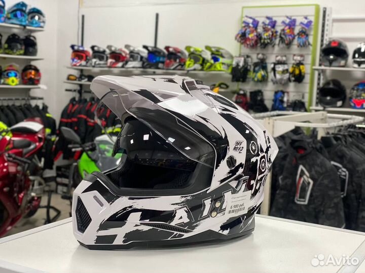 Шлем Мотард детский AIM White/Black