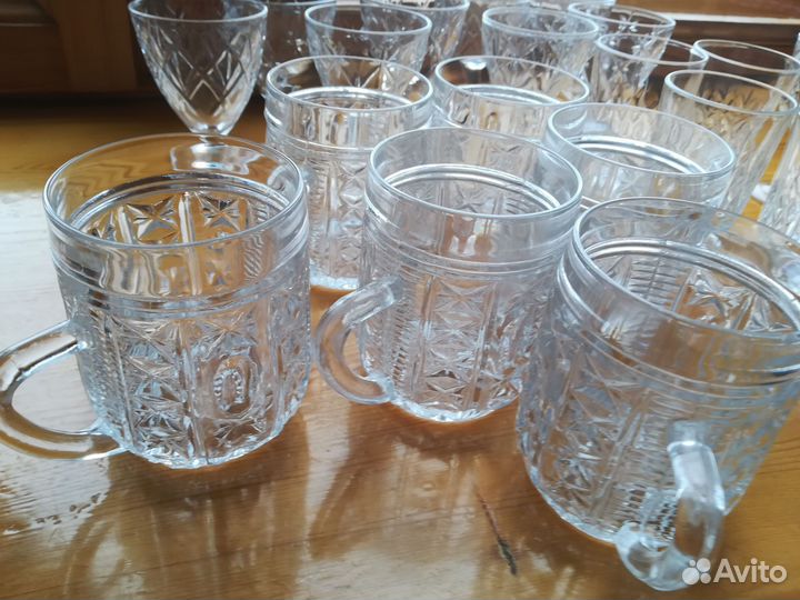 Хрустальные рюмки и другая посуда новая СССР