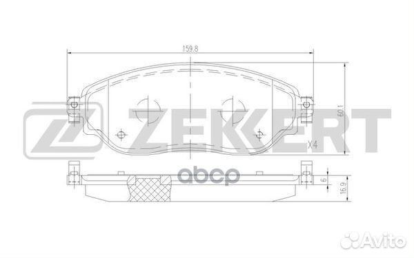 Колодки торм. диск. передн. Opel Vivaro B 14