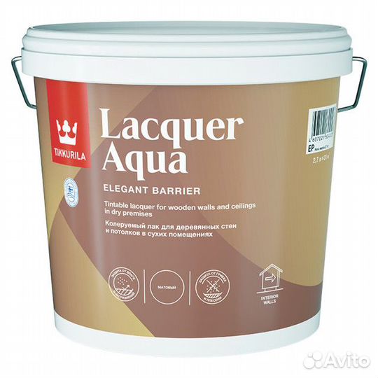 Лак акриловый tikkurila Lacquer Aqua интерьерный 2