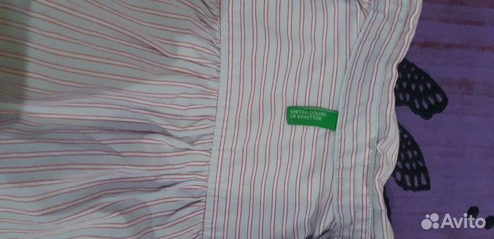 Рубашка benetton на девочку S-120 -128рост