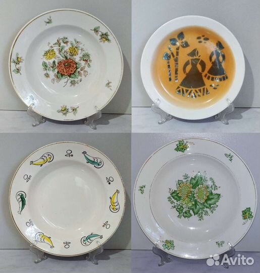 Тарелки, фужеры ГДР, вазы, штоф, ложки СССР