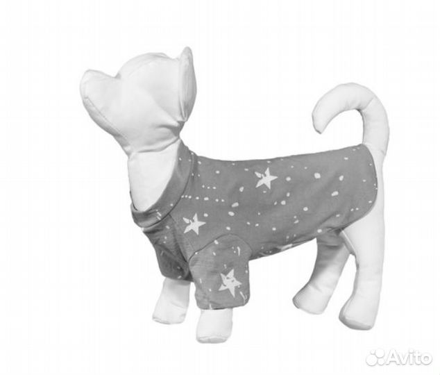 Футболка со звёздами для собак, серая новая